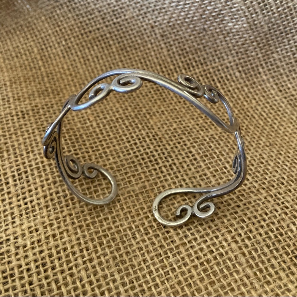 Sterling Silver Scroll Cuff and earrings